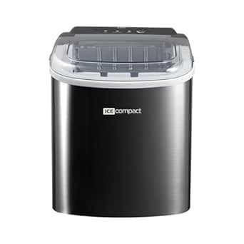 Máquina De Gelo Eos 12kg Ice Compact Inox All Black Emg06p 110v