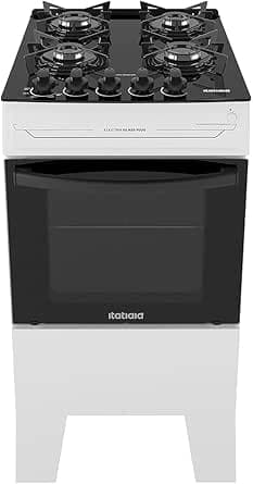 Fogão 4 Bocas a Gás Itatiaia Electra Glass Plus Mesa de Vidro Acendimento Automático Branco Bivolt