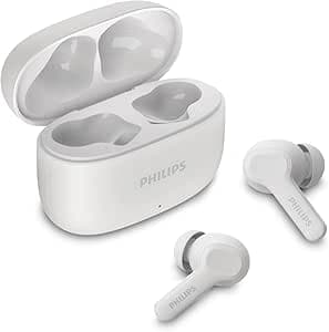 Fone de Ouvido Sem Fio TWS, PHILIPS, TAT1109WT/00, Bluetooth, Com Microfone, Até 24 horas de bateria, Branco