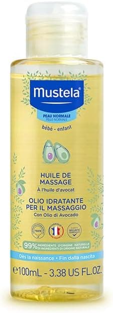 Mustela Óleo De Massagem - Hidrata A Pele Dos Bebês, 99% De Ingredientes De Origem Natural, 100ml, Mustela Bebê E Criança, 100 Ml