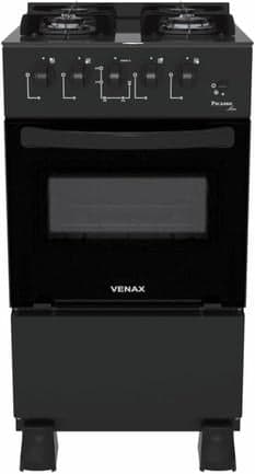Fogão Venax Picasso Line 4 Bocas Mesa De Vidro Preto Bivolt