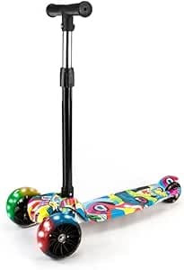 Patinete Infantil 3 Rodas Com Led Dobrável - Mega Compras