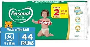 Personal Fralda Baby Total Protect Pants Grande, 44 Unidades