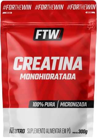 FTW Creatina Monohidratada 100% Pura - Explosão de Energia, Força e Resistência - Absorção Rápida para Ganho de Massa e Performance - Refil 300g