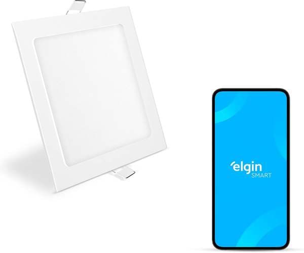 Luminária Inteligente 18w 3000-6500k Wifi Elgin Quadrada De Embutir Compatível Com Alexa E Google Home
