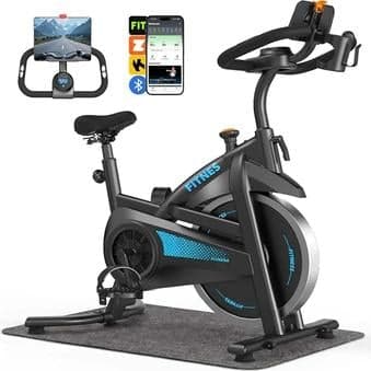 Bicicleta Ergométrica Spinning Profissional Wizo - Inércia 12kg, Suporta 150kg, Silenciosa, Ajustável para Altura 1.50m a 2m + Tapete de Proteção Incluso Bike Ergometrica para Apartamento