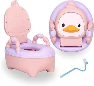 Troninho Penico Infantil Ohana Baby Patinho Rosa - Assento de Treinamento Desfralde Educativo Divertido para Menino e Menina