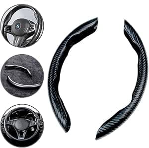Capa Tampa De Volante Fina Fibra Carbono Design Premium Protetor Antiderrapante Universal