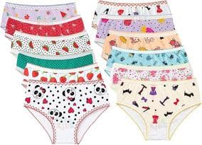 Calcinha Infantil Menina Kit 12 Peças Básico Estampado DCP Kids