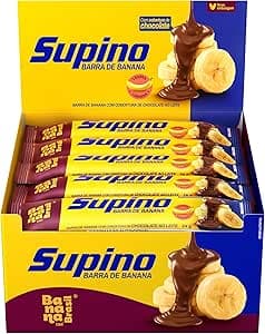 Banana Brasil - Barra De Frutas Supino Original Banana Com Chocolate Ao Leite - (20 unidades de 24g)