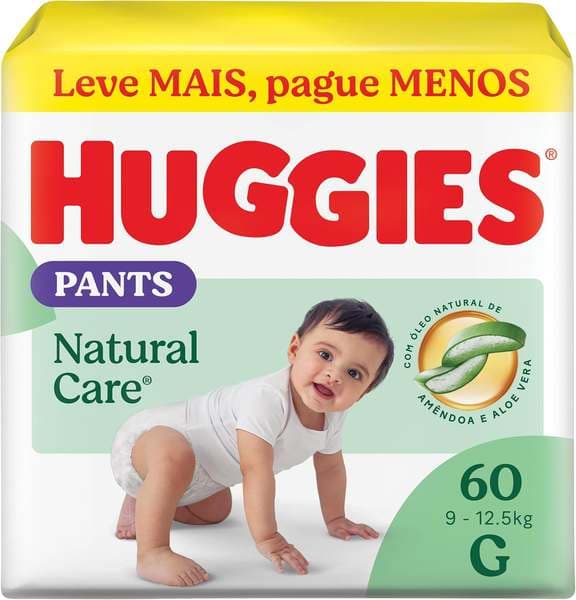 Huggies Fralda Pants Premium Natural Care G - 60 Un