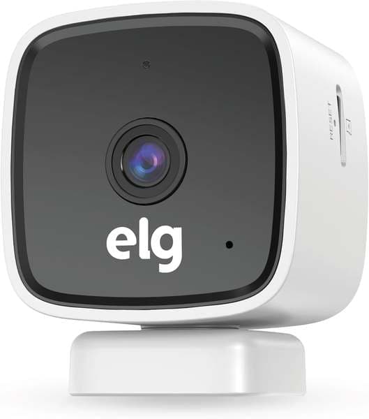 Elg, Shci603, Câmera Interna 1080p Full Hd Inteligente Wi-fi Com Botão Sos, Áudio Bidirecional, Visão Noturna E Detecção De Movimentos, Branco