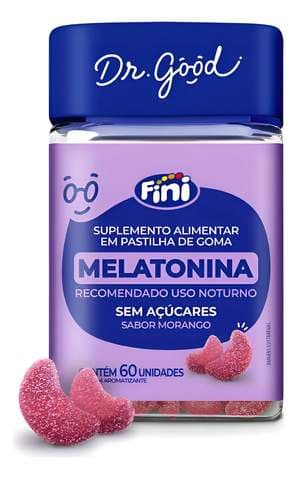 Melatonina Em Gomas Sabor Morango 60 Gomas - Fini Dr Good 0.21mg