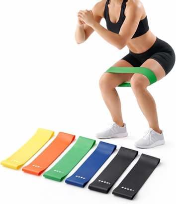 Kit 5 Faixas Elásticas Mini Band – Resistência Progressiva de Leve a Forte, para Treino em Casa, Musculação, Pilates, Yoga e Fisioterapia, Fortalecimento e Alongamento
