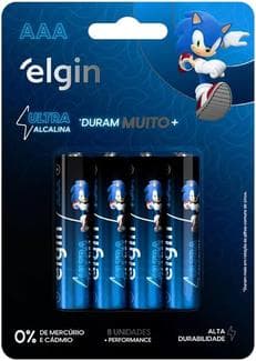 Pilha Ultra Alcalina Aaa Elgin – Cartela Com 8 Unidades Palito