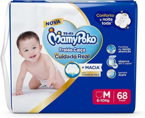 MamyPoko Fralda-Calça Premium Seca M 68 Unidades