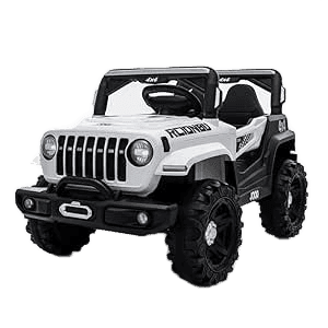 Jipe Infantil Elétrico 12v Carrinho Controle Remoto Música (Branco)