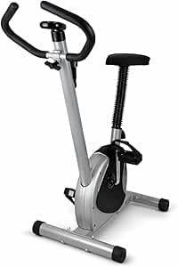 Bike Ergométrica Bicicleta Vertical Academia Com Painel Digital Prateado Premium