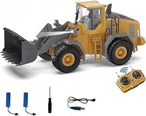 Carregadeira de Controle Remoto 2,4 Ghz - Caminhão de Construção de Controle Remoto, Presente para Crianças de 6 Anos ou Mais