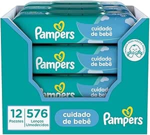 Lenços Umedecidos Pampers Cuidado De Bebê, 576 Unidades