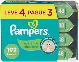 Lenços Umedecidos Pampers Aroma de Aloe Vera 192 Unidades
