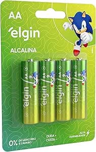 Pilha Alcalina AA Elgin com 4 unidades Comum