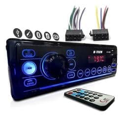 Rádio Mp3 Player Som Carro Automotivo Bluetooth Sd USB 1 Din - H-tech