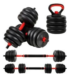 Halteres 10kg, Alteres Para Musculação, Halteres 6 Em 1 Alteres Para Musculação, 10kg Kit Com Kettlebell, Halter, Kit Alteres, Pesos Para Exercícios Em Casa
