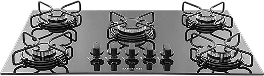 Suggar Cooktop Vidro Preto 5 Queimadores Esmatados Fg5005avp