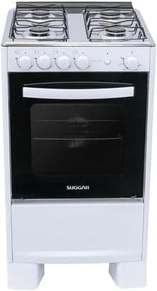 Suggar Fogão Cook Start Branco Mesa Inox 4 Bocas 2 Queimadores Família Acendimento Automático Fgics420br