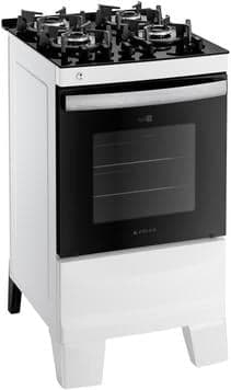 Fogão 4 Bocas Branco Com Mesa De Vidro Atlas Agile Up Bivolt