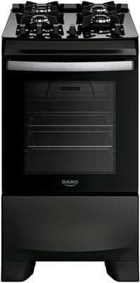 Fogão 4 Bocas Dako Supreme Black Glass com Timer Digital e Mesa de Vidro Preto Bivolt