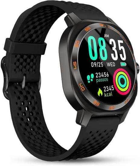 Smartwatch Relógio inteligente Masculino, Tela AMOLED, ChatGPT, Relogio Inteligente, 150+ Modos Esportivos, Chamadas Bluetooth, 3ATM a Prova d'Agua Compatível com iOS e Android, 2 Pulseiras