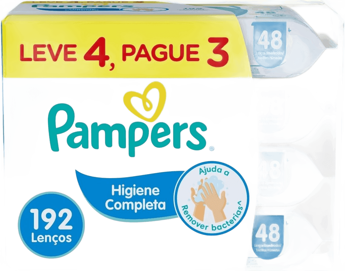 Pampers Lenços Umedecidos Higiene Completa 192 Unidades