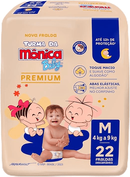 Turma da Mônica Baby Premium Jumbo M 22 Unidades